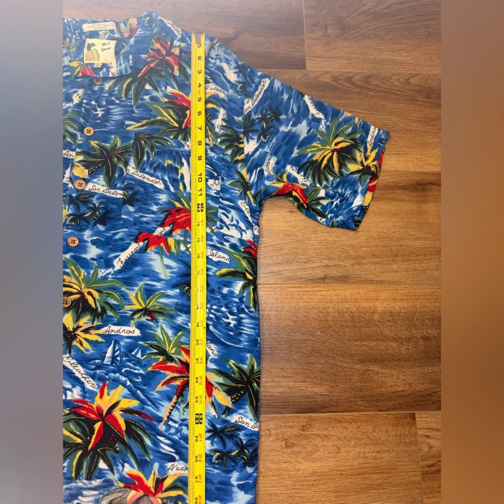 Vintage 90s M.E. Sport Tropical Shirt Men’s L Rayon Bahamas Resort Wear Coconut - Picture 14 of 16